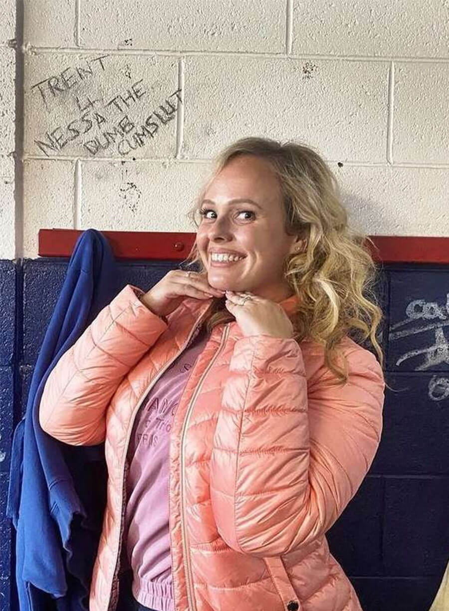  Deadloch Katie Robertson Vanessa Latham Pink Puffer Jacket
