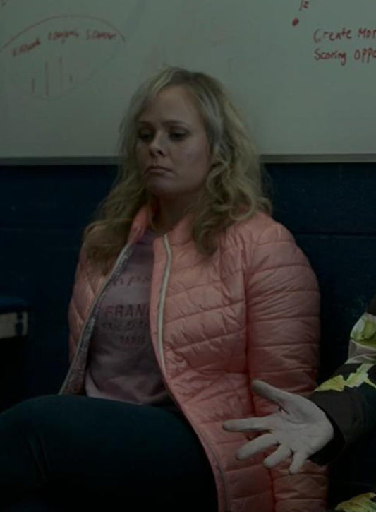  Deadloch Katie Robertson Vanessa Latham Pink Puffer Jacket