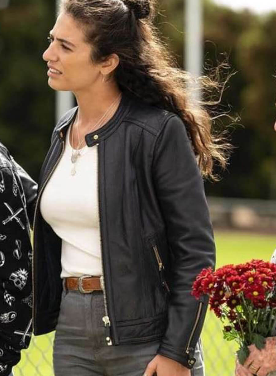 Deadloch Nadiyah Zammit Mia Morrissey Leather Jacket