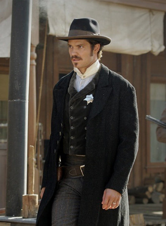 Deadwood Timothy Olyphant Seth Bullock Black Coat 