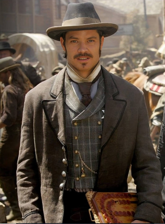 Deadwood Timothy Olyphant Seth Bullock Grey Coat