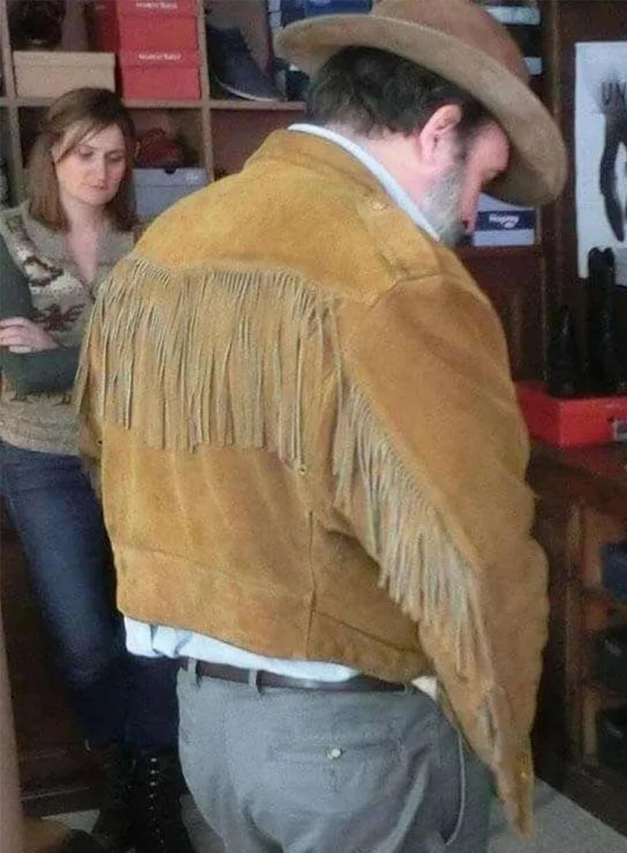 Deerskin Jean Dujardin Georges Brown Fringe Jacket 