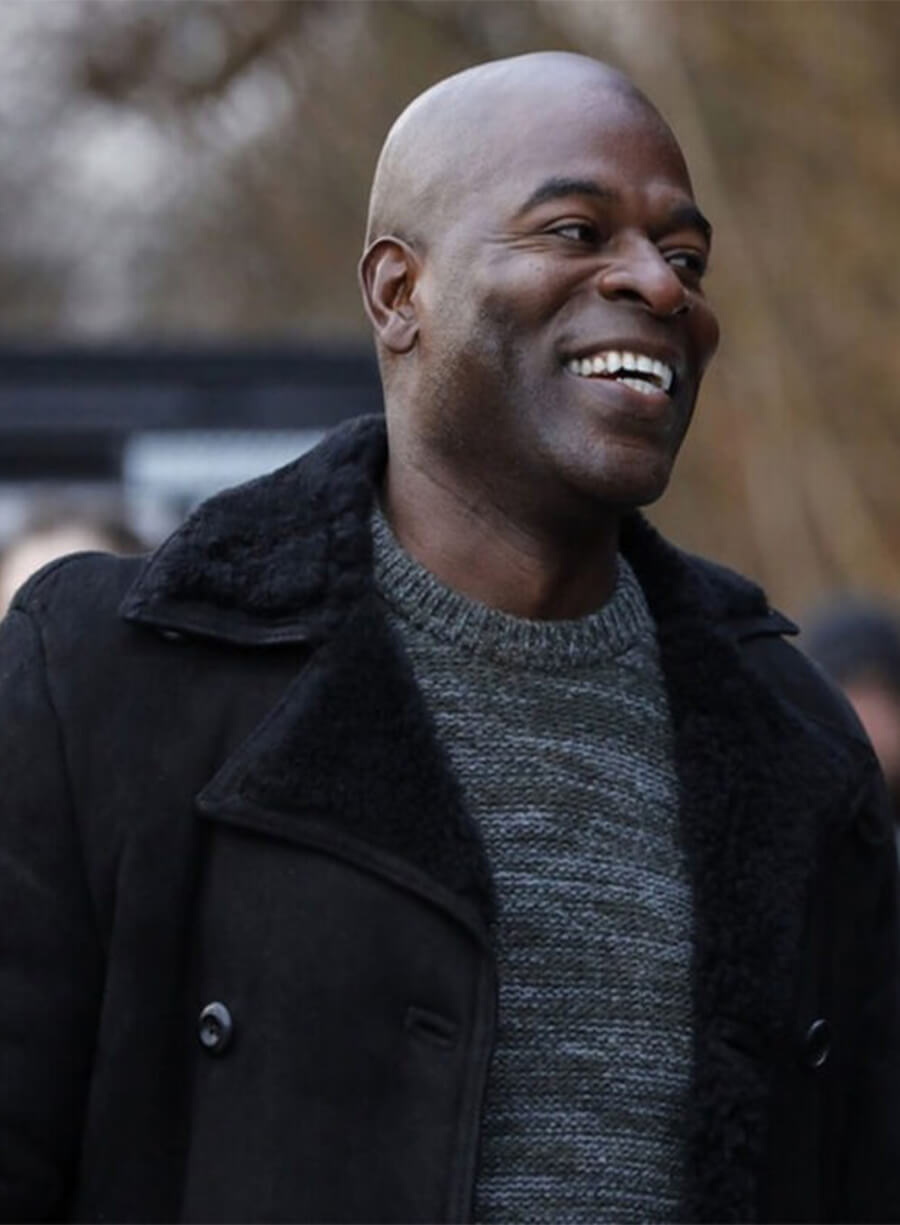 Dembe Zuma The Blacklist S07 Black Suede Coat
