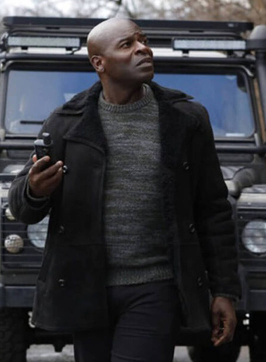 Dembe Zuma The Blacklist S07 Black Suede Coat