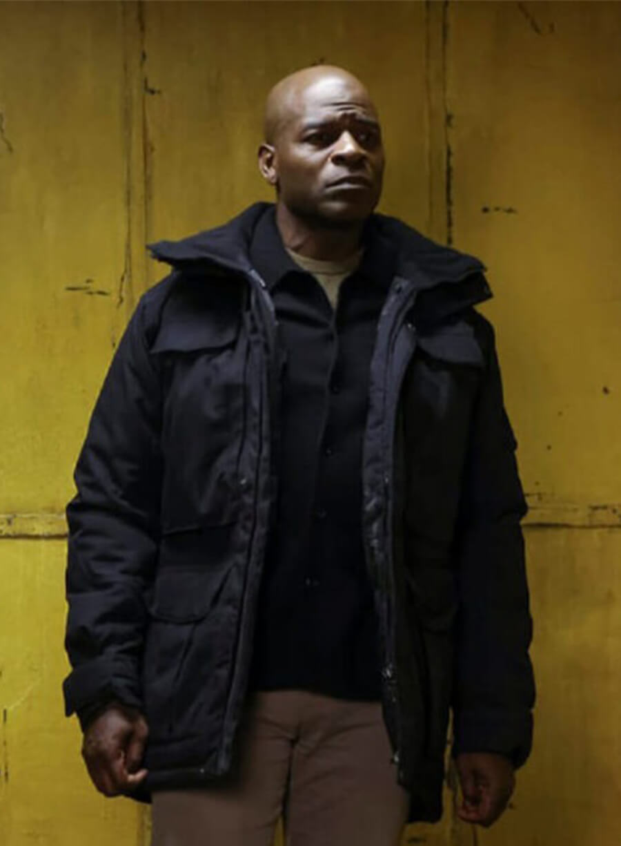  Dembe Zuma The Blacklist S08 Black Hooded Jacket