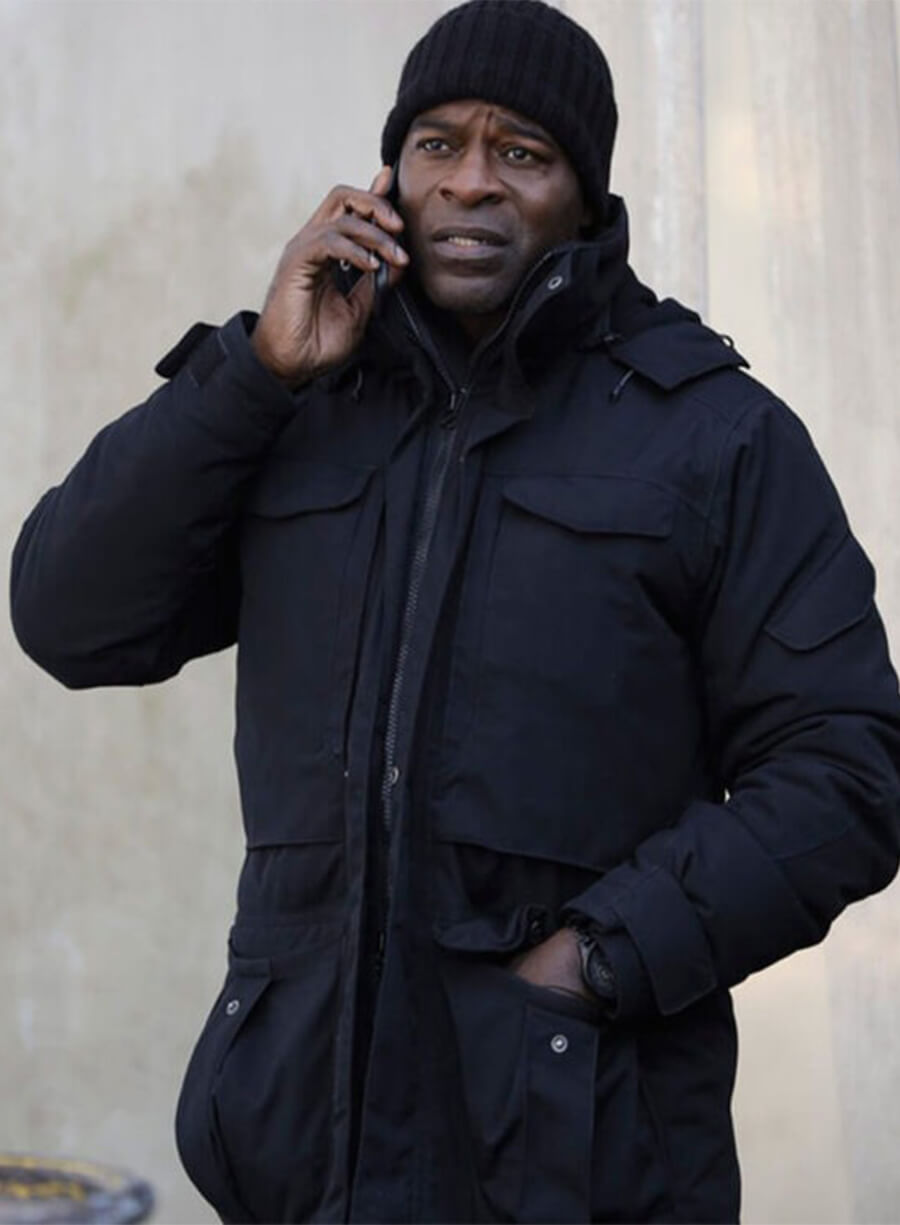  Dembe Zuma The Blacklist S08 Black Hooded Jacket
