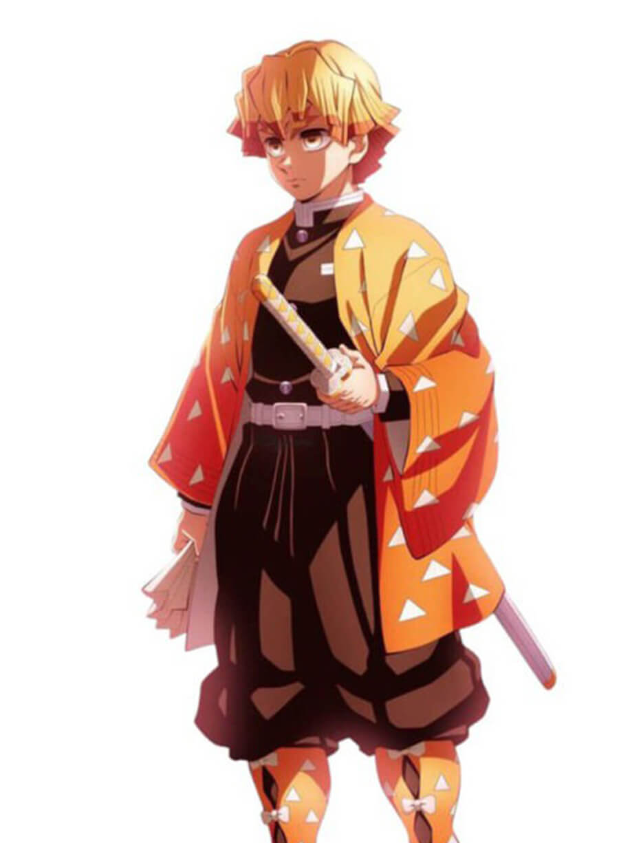 Demon Slayer Zenitsu Agatsuma Orange Coat