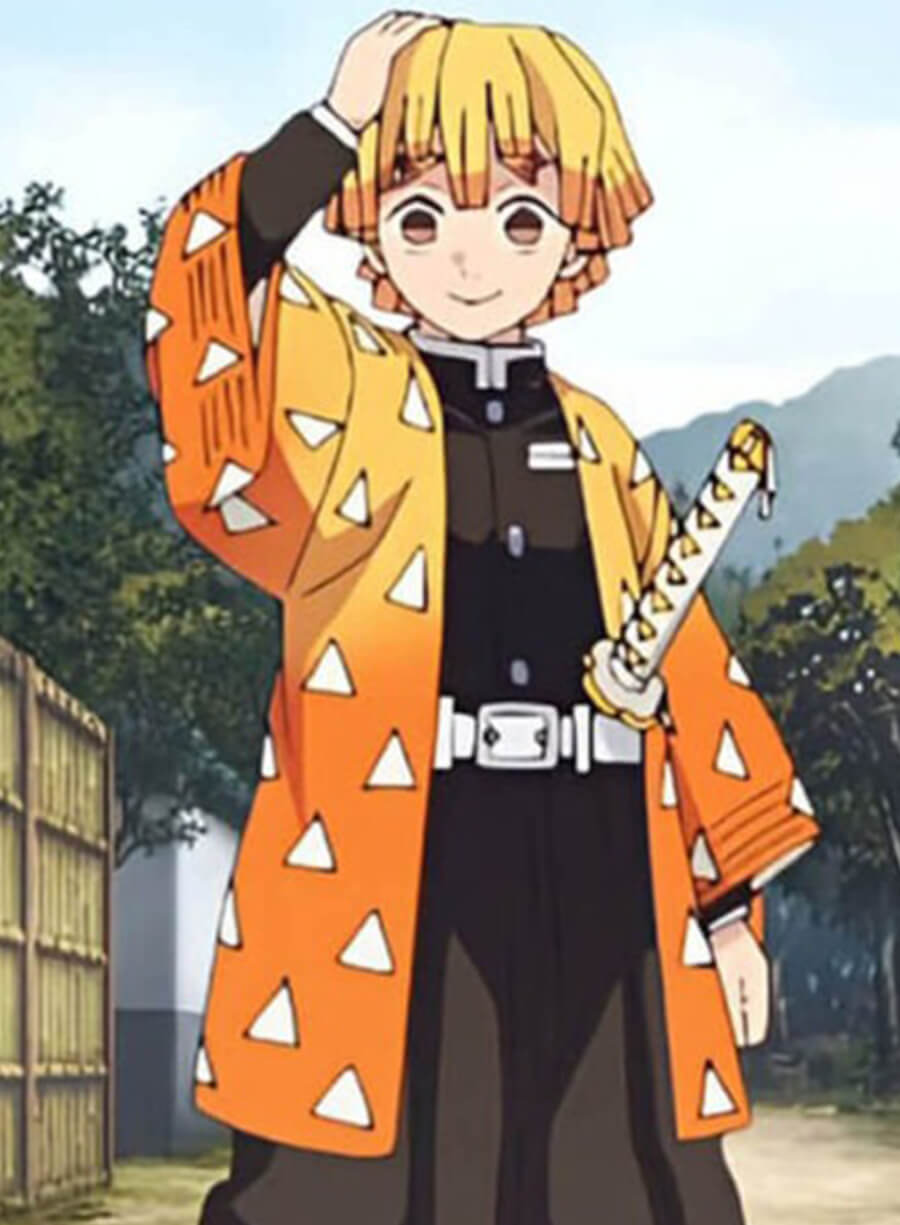 Demon Slayer Zenitsu Agatsuma Orange Coat