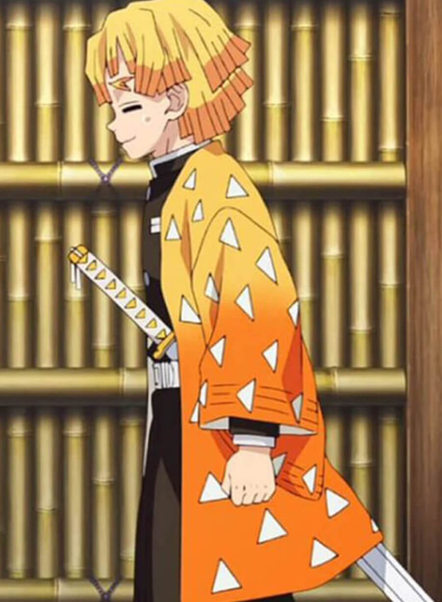 Demon Slayer Zenitsu Agatsuma Orange Coat