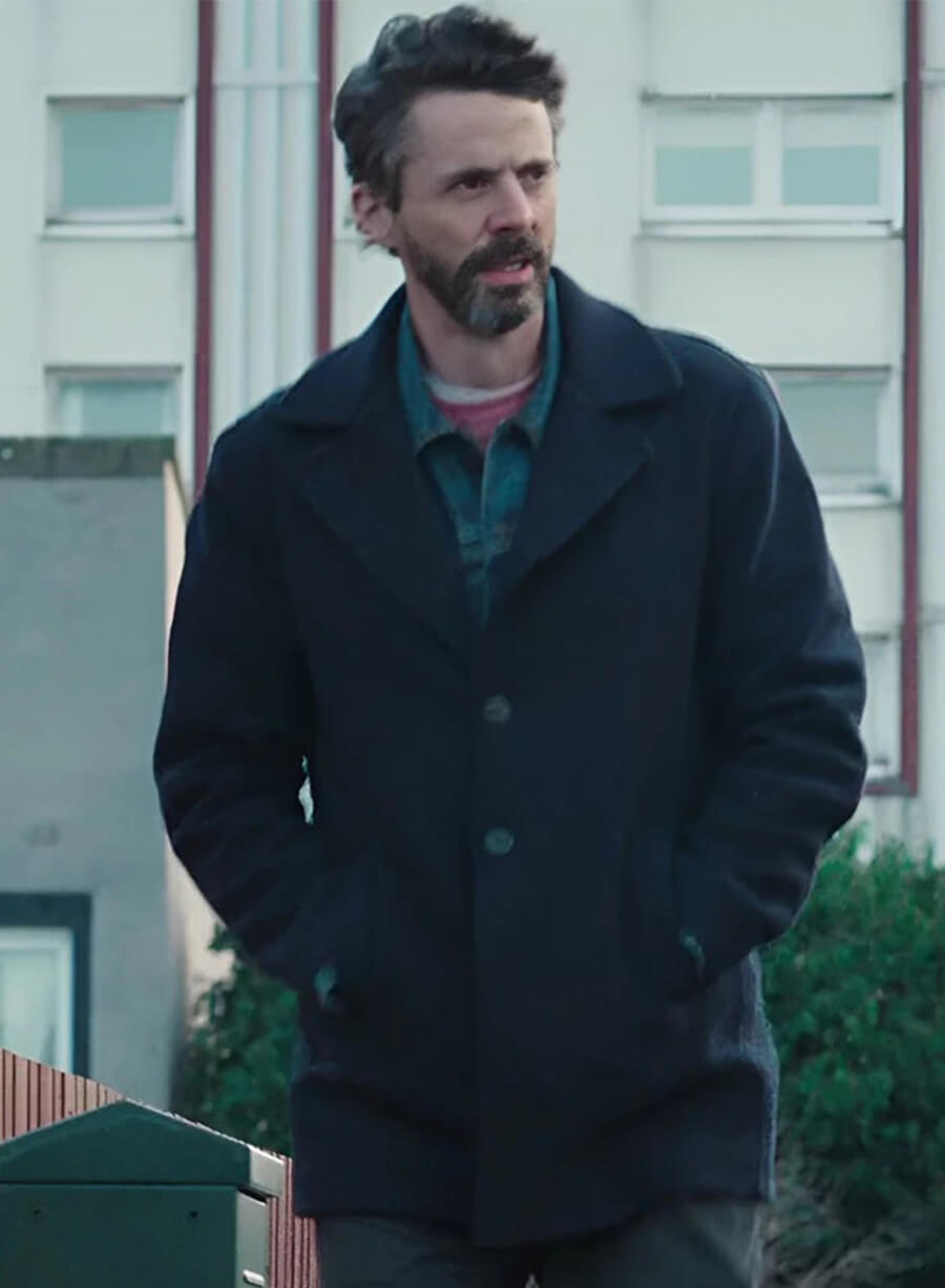 Dept. Q Matthew Goode Carl Morck Black Wool Coat