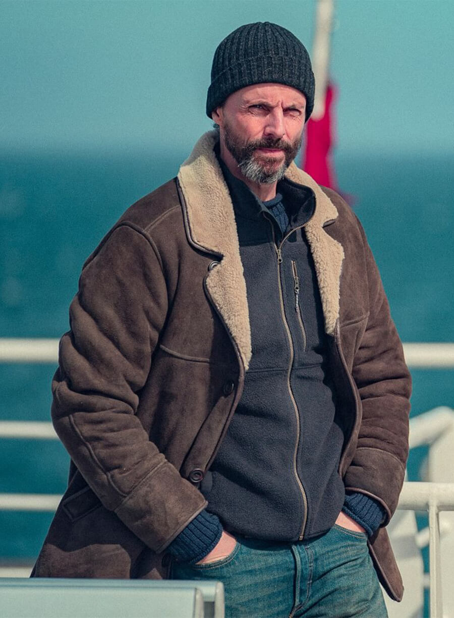 Dept. Q Matthew Goode Carl Morck Shearling Coat