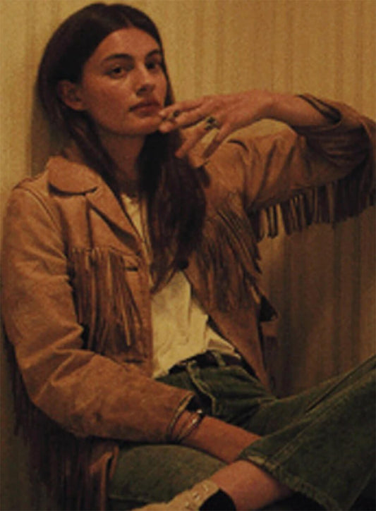 Diana Silvers Booksmart Hope Suede Brown Fringe Jacket
