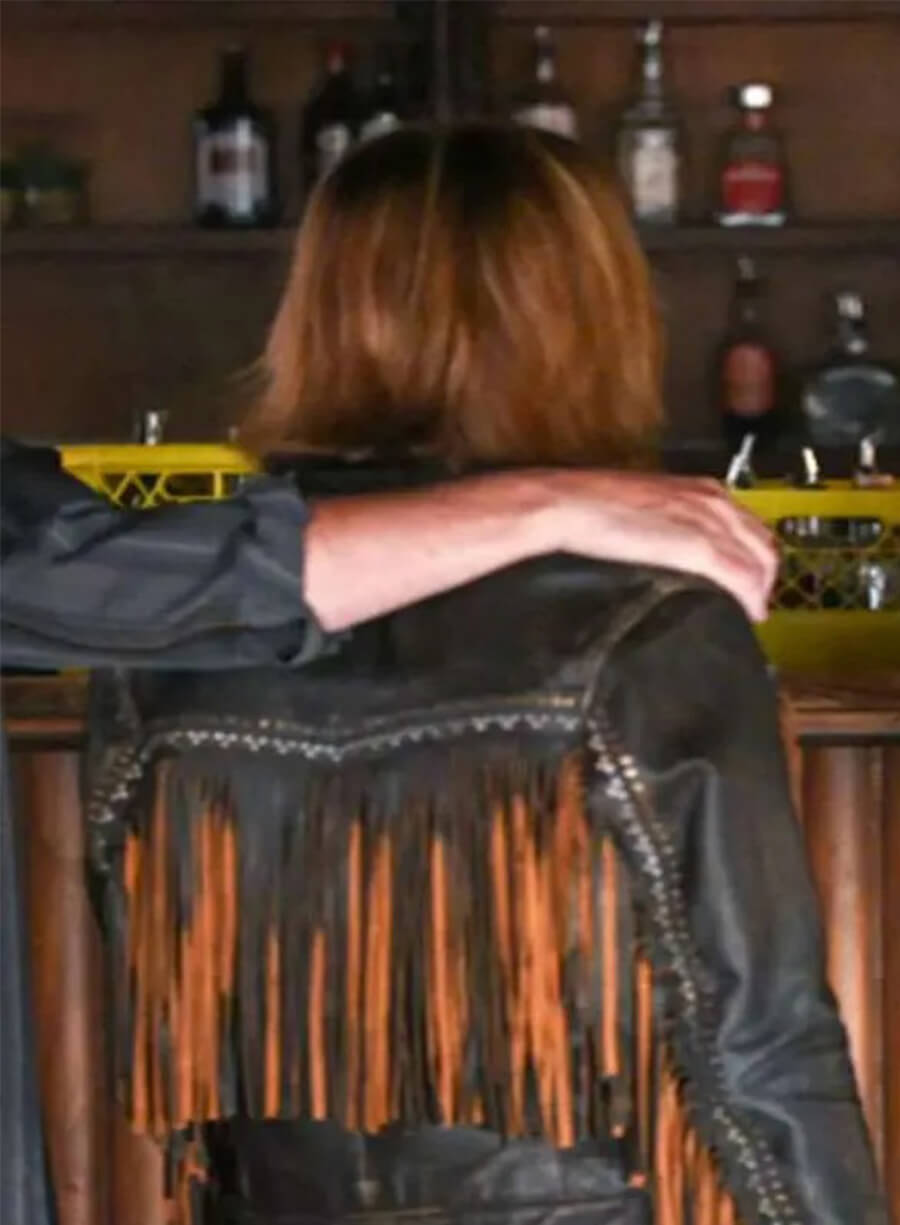 Diane Farr Fire Country S03 Sharon Leone Fringe Leather Jacket
