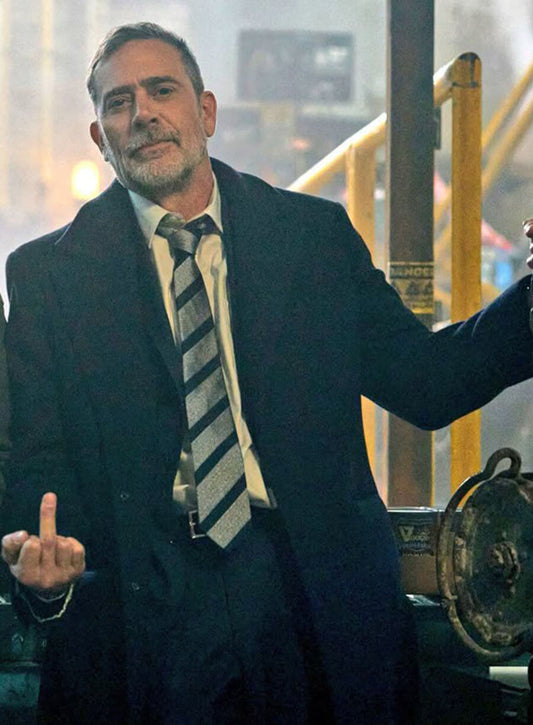 Dirty Business 2024 Jeffrey Dean Morgan Black Coat
