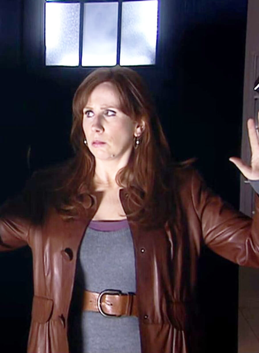 Doctor Who Catherine Tate Donna Noble Brown Leather Coat