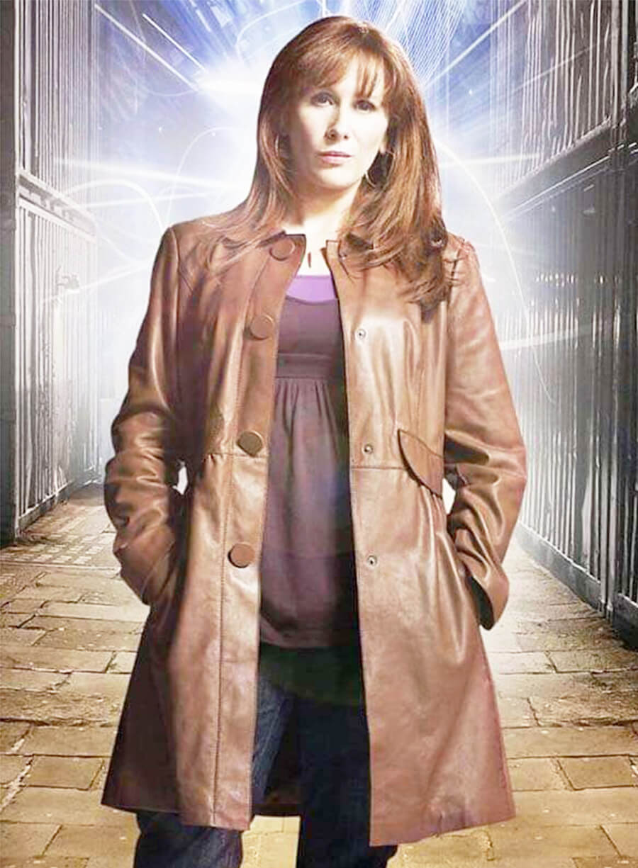 Doctor Who Catherine Tate Donna Noble Brown Leather Coat