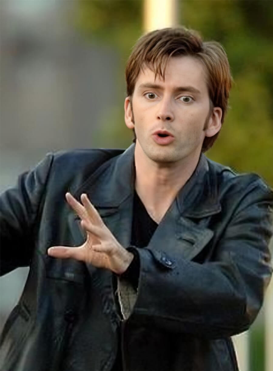 Doctor Who David Tennant Black Leather Coat