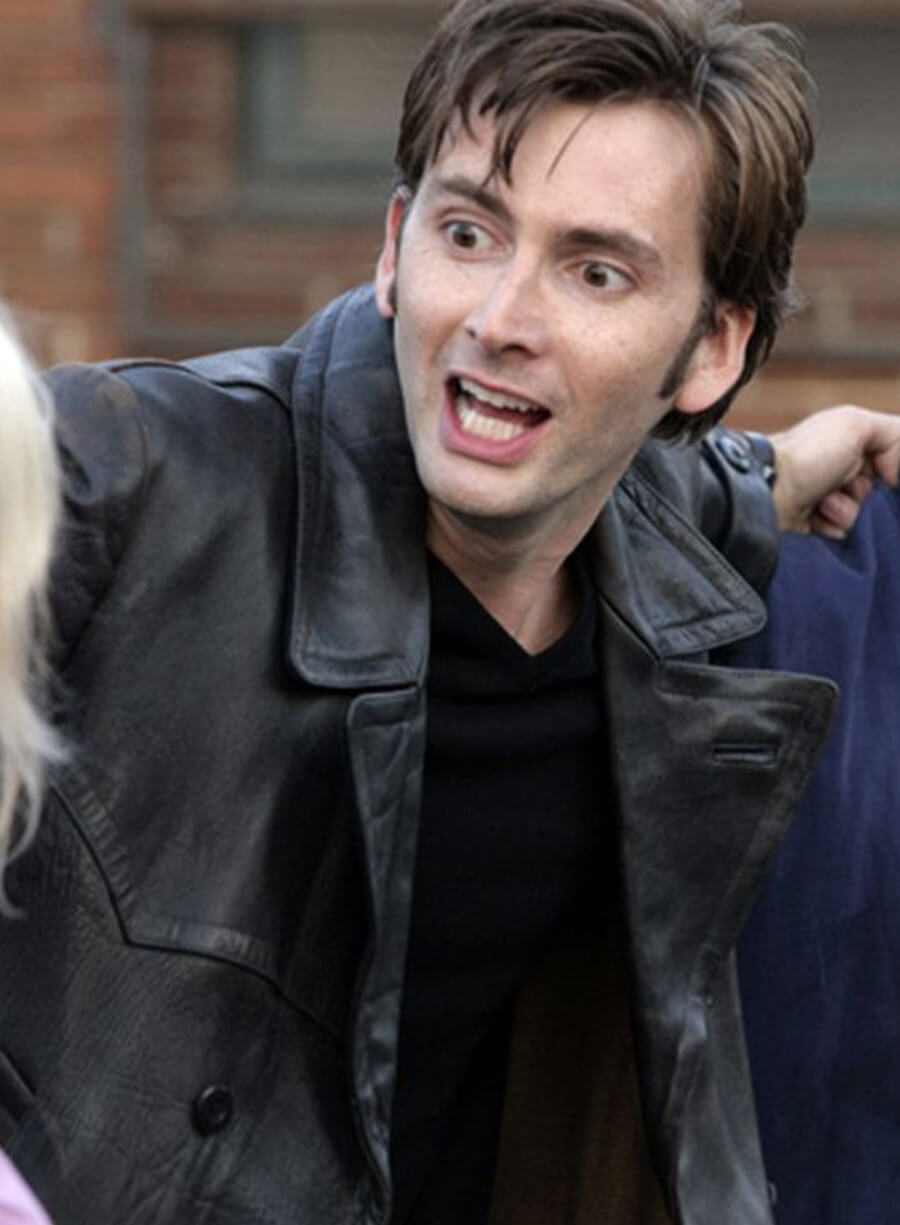 Doctor Who David Tennant Black Leather Coat