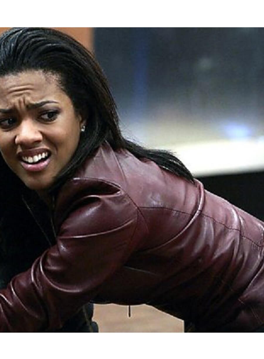 Doctor Who Freema Agyeman Martha Jones Maroon Leather Jacket
