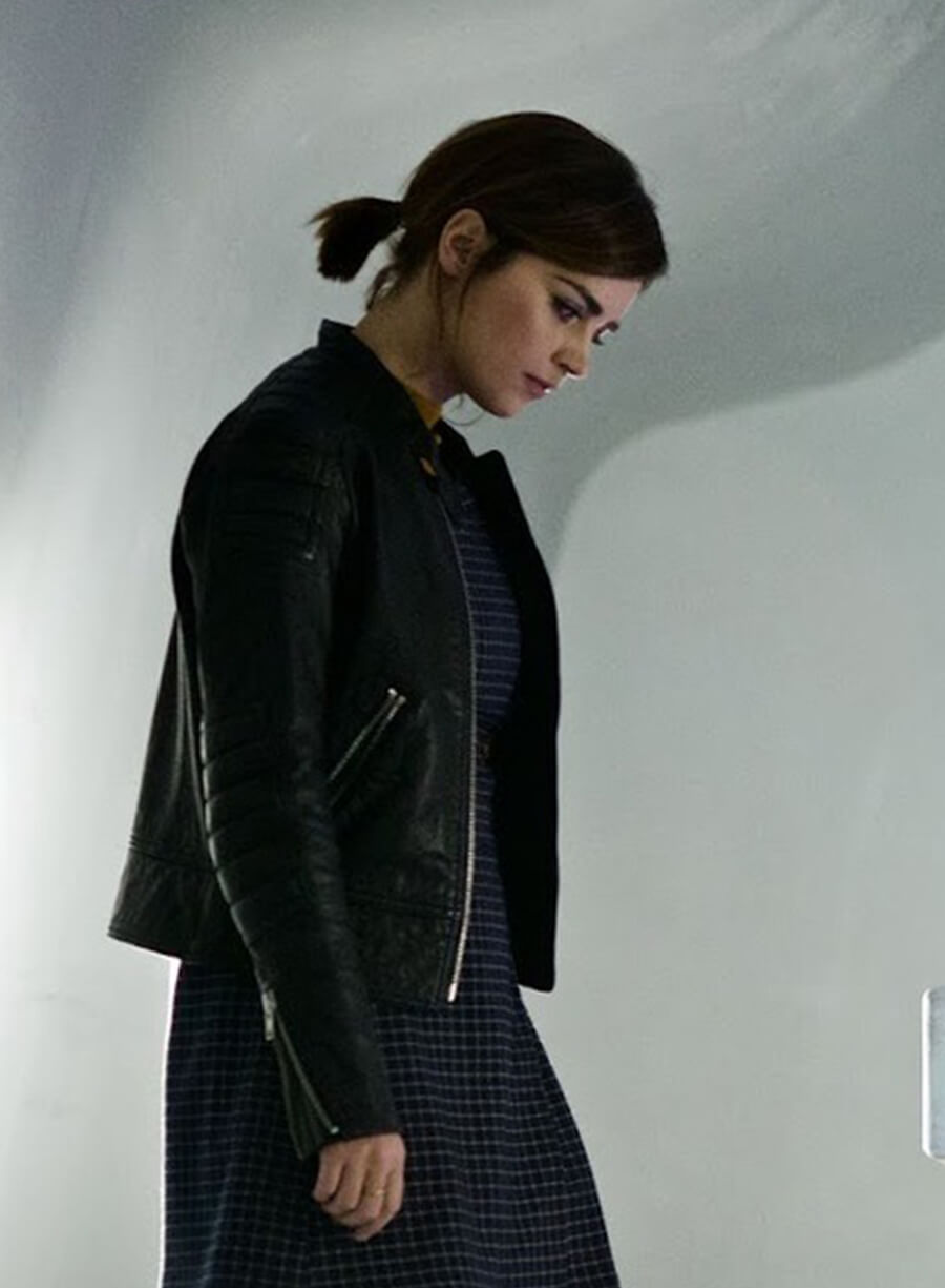 Doctor Who Jenna Coleman Clara Black Leather Jacket