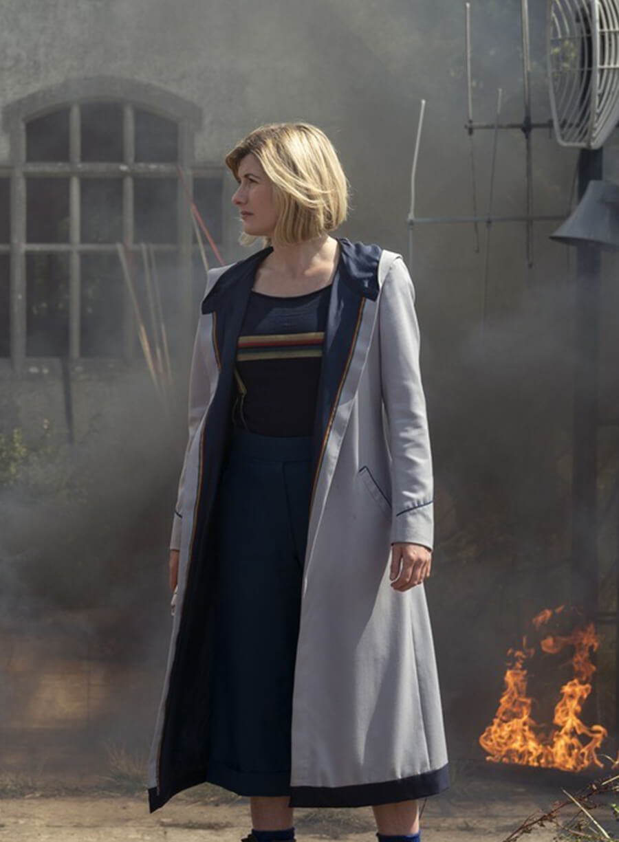 Doctor Who Jodie Whittaker 13th Doctor White Hooded Coat