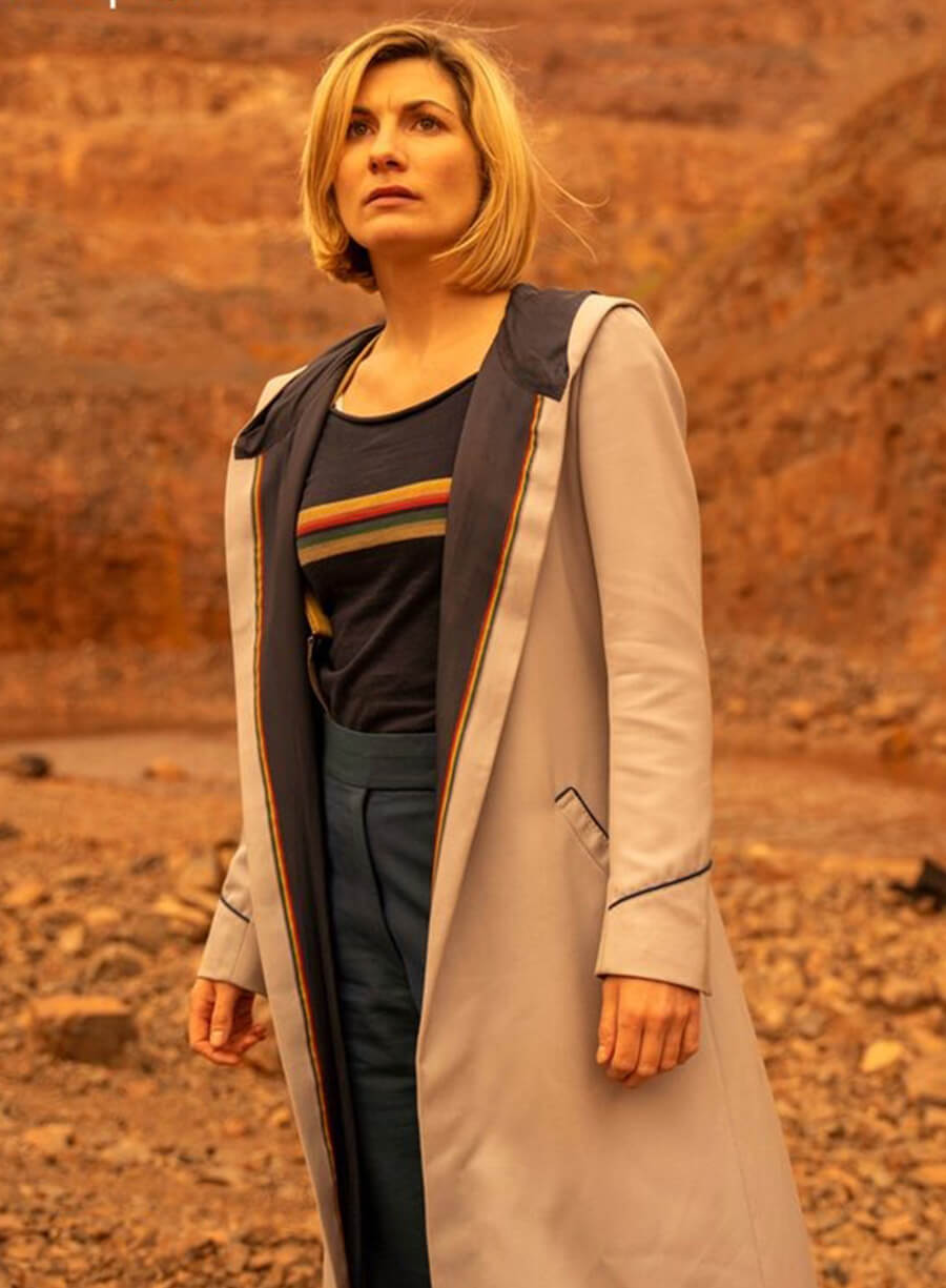 Doctor Who Jodie Whittaker 13th Doctor White Hooded Coat