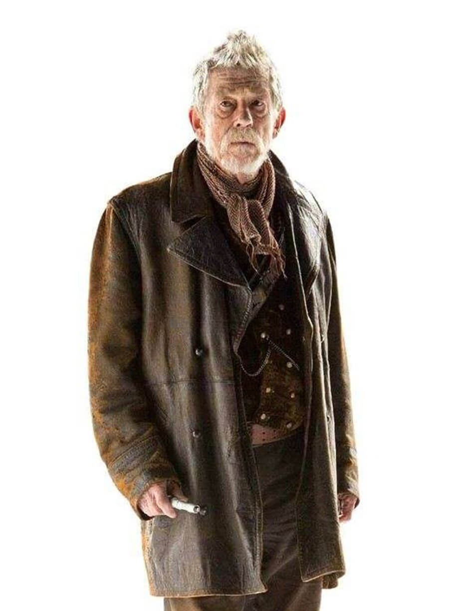 Doctor Who John Hurt War Doctor Distressed Brown Leather Coat