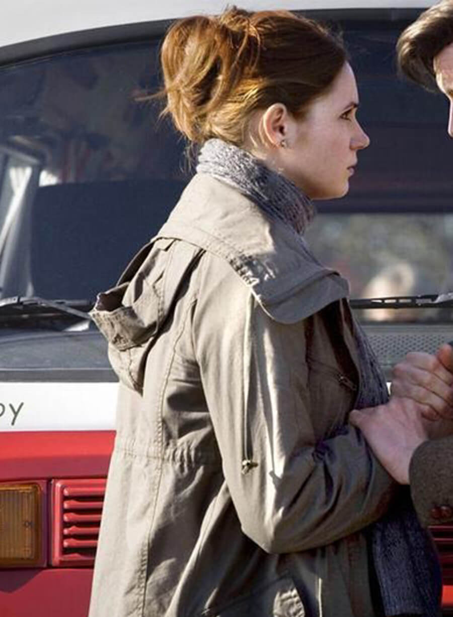 Doctor Who Karen Gillan Amy Pond Grey Hooded Jacket