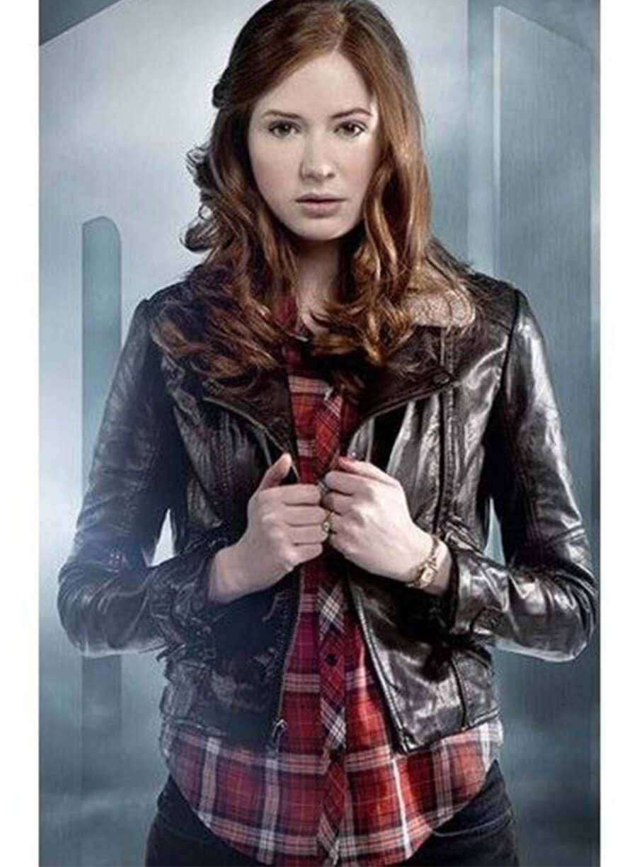 Doctor Who Season 6 Karen Gillan Amy Black Leather Jacket