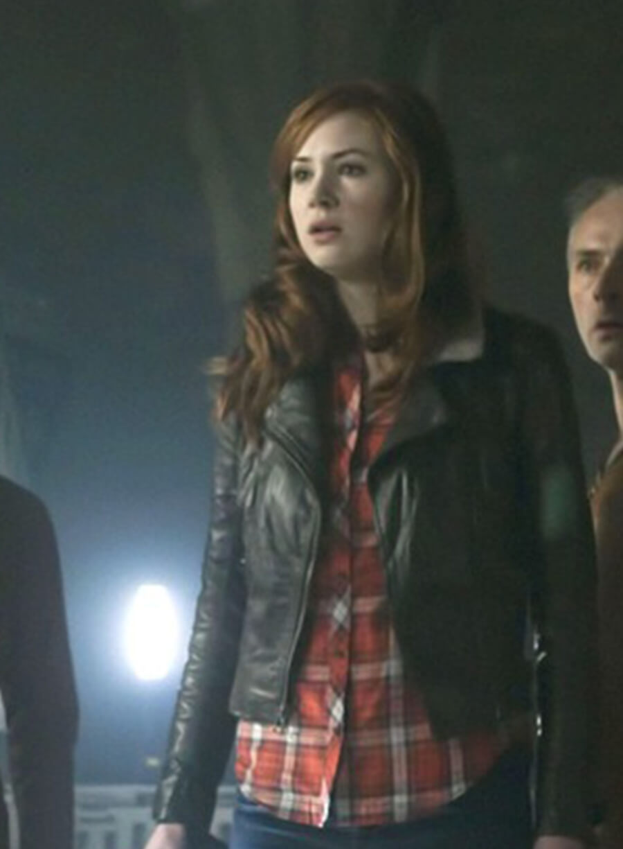 Doctor Who Season 6 Karen Gillan Amy Black Leather Jacket