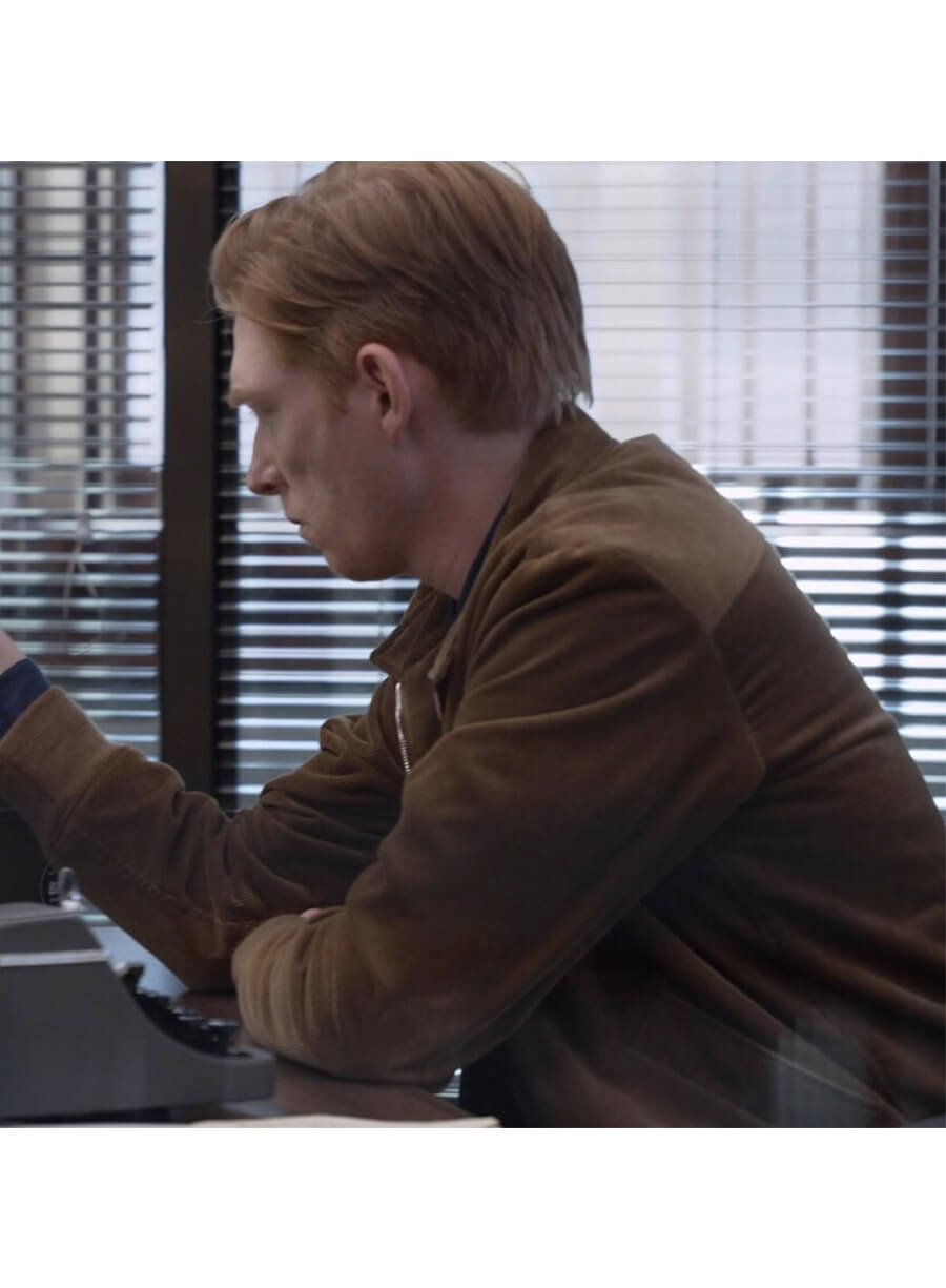 Domhnall Gleeson The Paper Ned Sampson Brown Suede Jacket