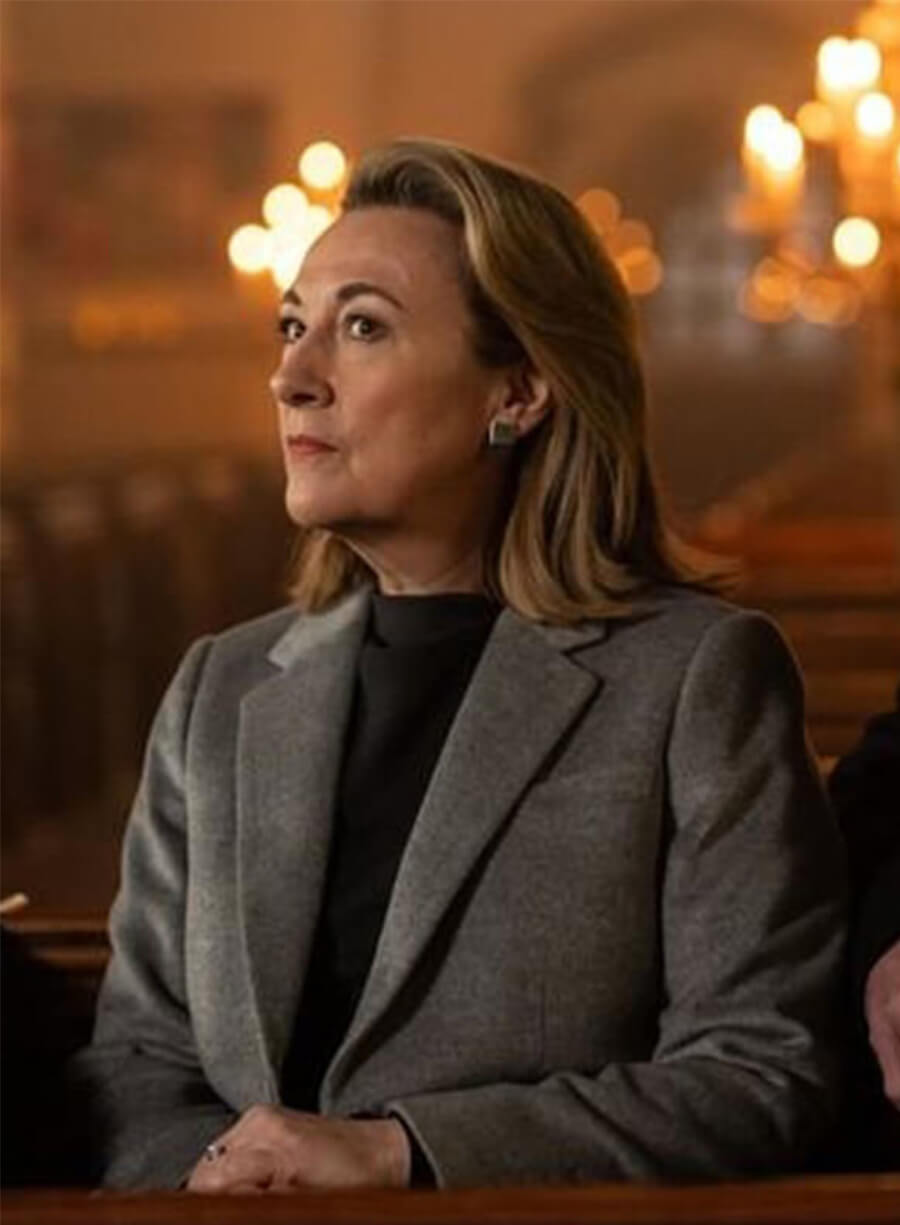  Dorothy Atkinson Ludwig S01 Carol Shaw Grey Wool Coat 