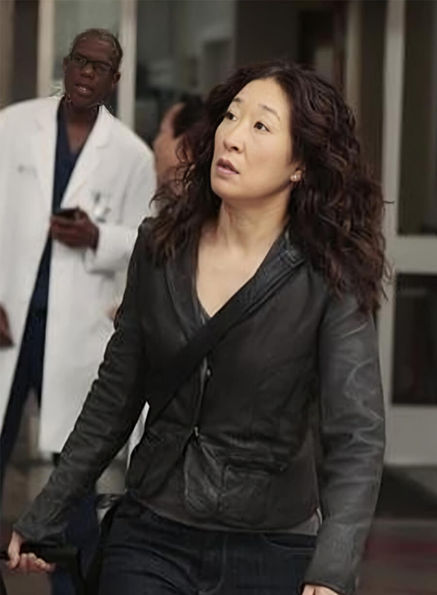  Dr. Cristiana Yang Grey's Anatomy Black Leather Jacket