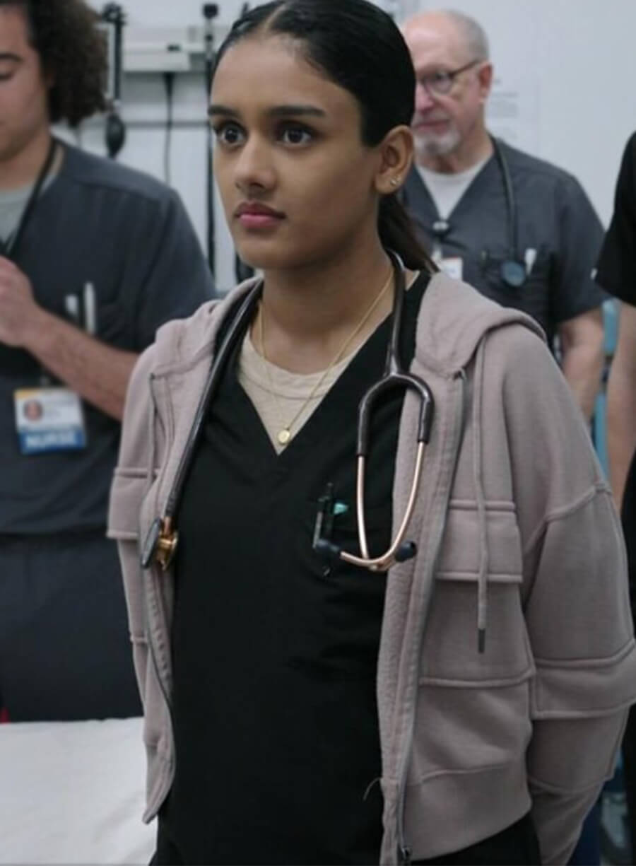Dr. Victoria Javadi The Pitt S02 Pink Hooded Jacket 