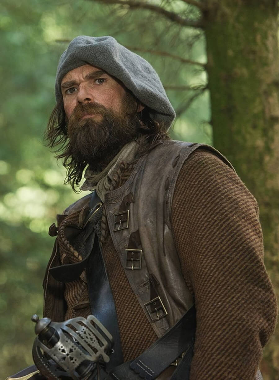 Duncan Lacroix Outlander Murtagh Brown Leather Vest 