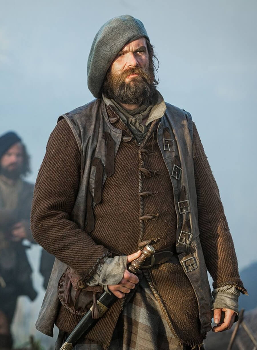 Duncan Lacroix Outlander Murtagh Brown Leather Vest 