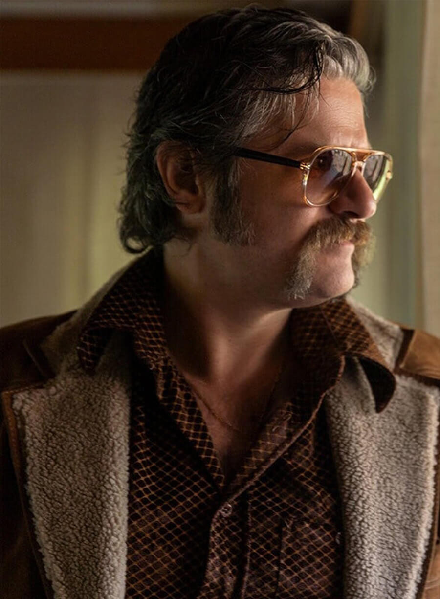 Edoardo Pesce The Big Fake 2026 Balbo Brown Shearling Jacket
