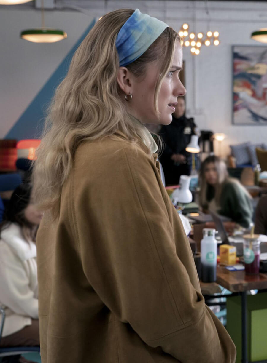 Elizabeth Lail Elsbeth Quinn Powers Brown Suede Jacket