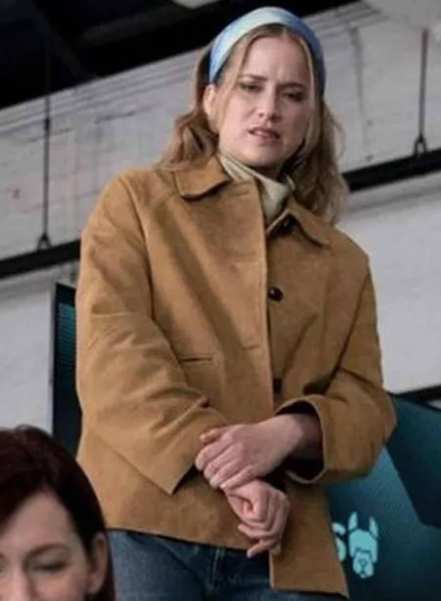 Elizabeth Lail Elsbeth Quinn Powers Brown Suede Jacket