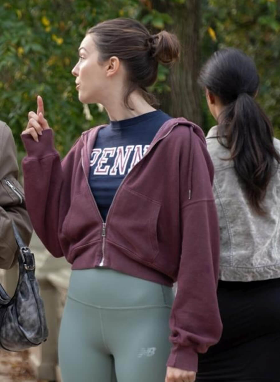Ella Hunt Not Suitable for Work AJ Pascarelli Maroon Zip-up Hoodie