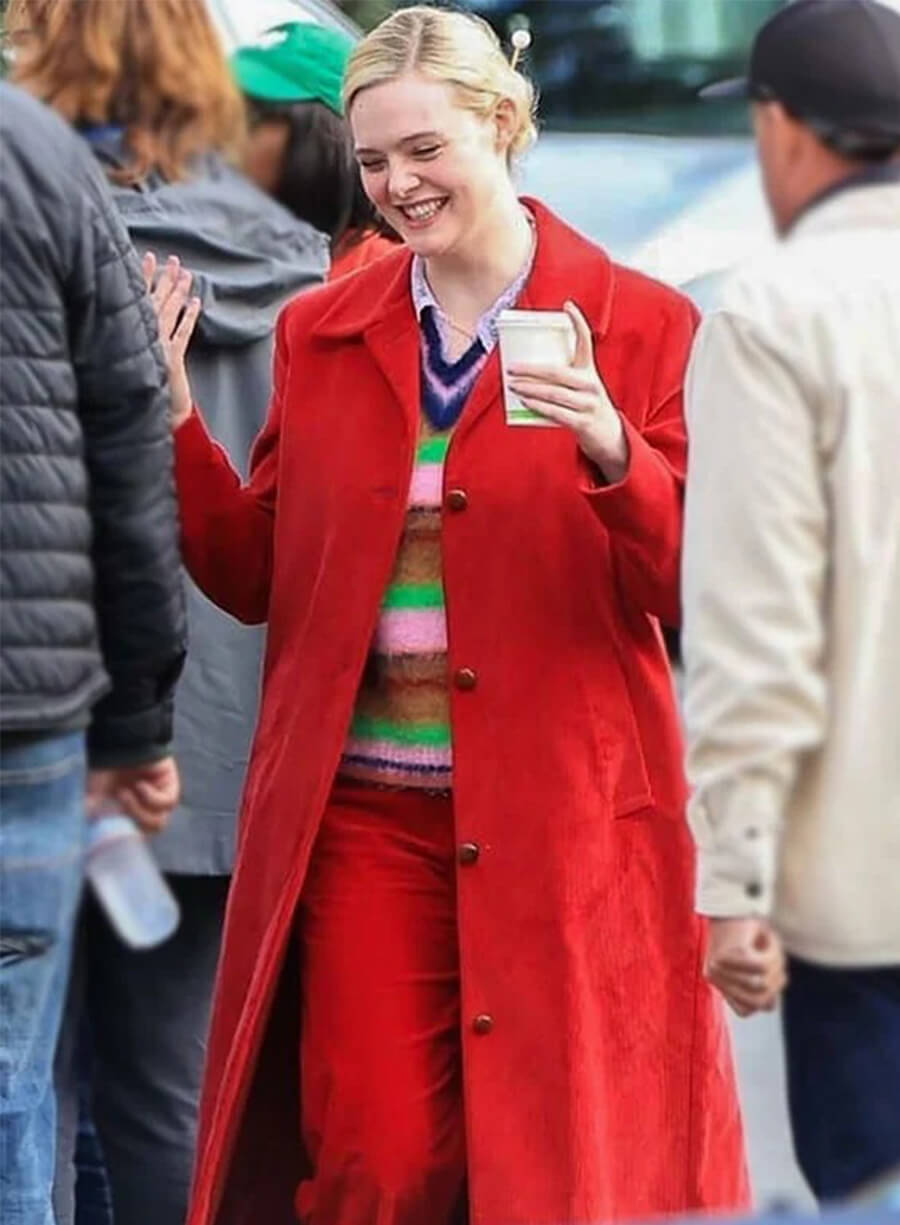 Elle Fanning Margo’s Got Money Troubles Elle Fanning Red Coat
