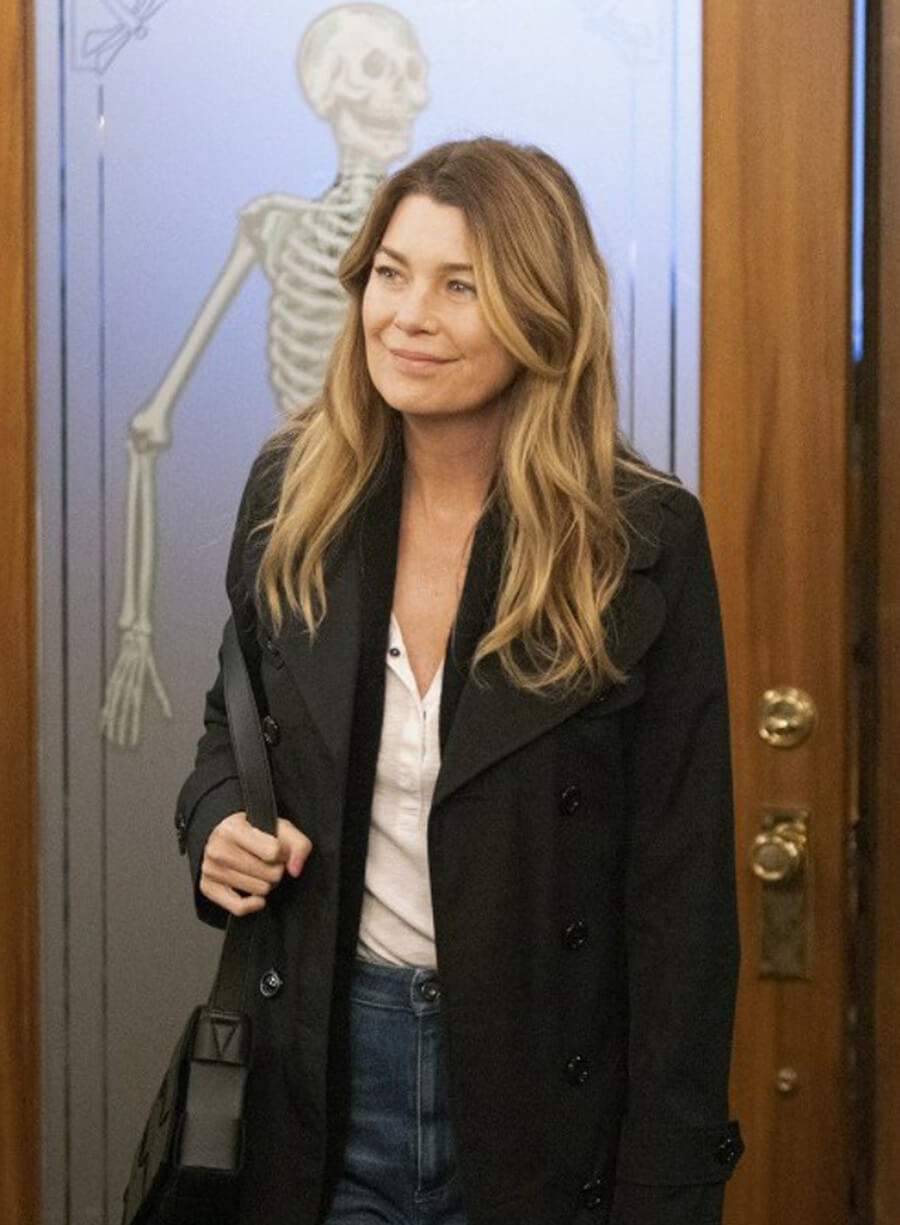 Ellen Pompeo Grey's Anatomy Black Coat