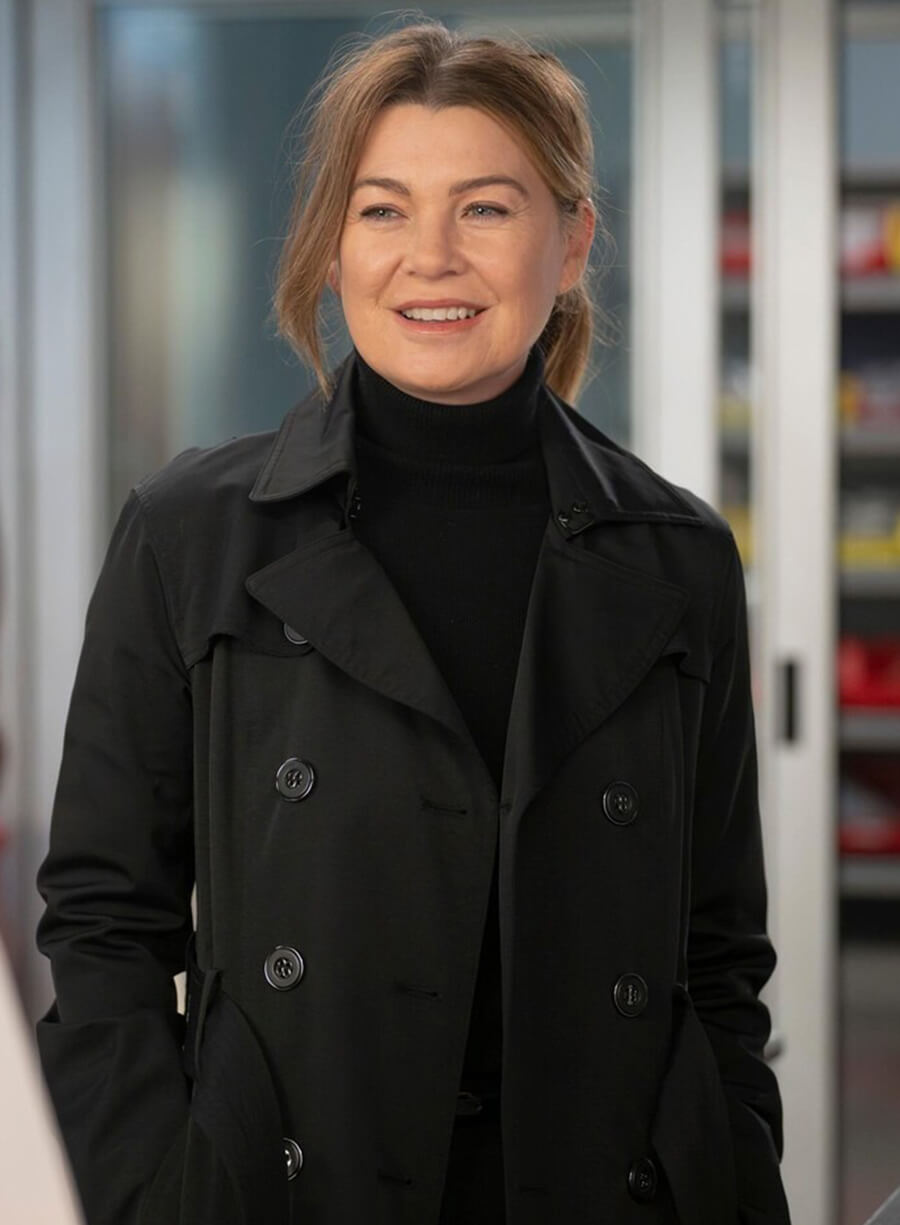 Ellen Pompeo Grey's Anatomy Black Coat