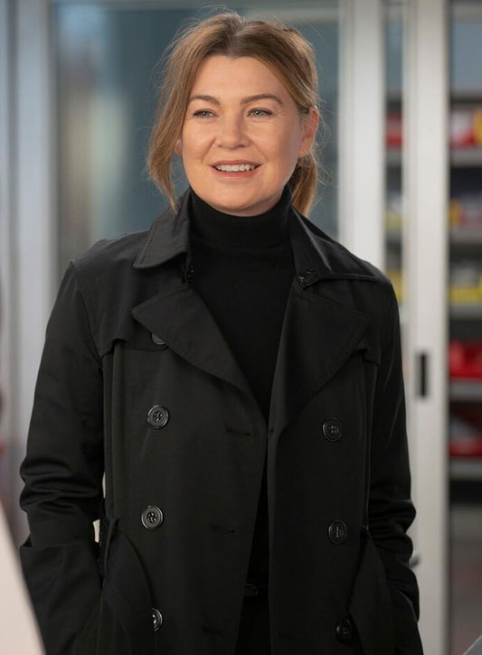 Ellen Pompeo Grey's Anatomy Black Coat
