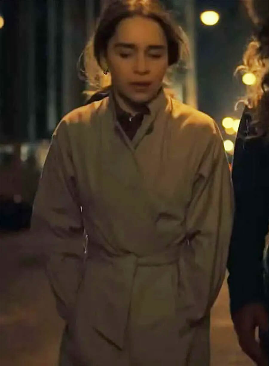 Emilia Clarke Ponies 2026 Bea Beige Trench Coat 