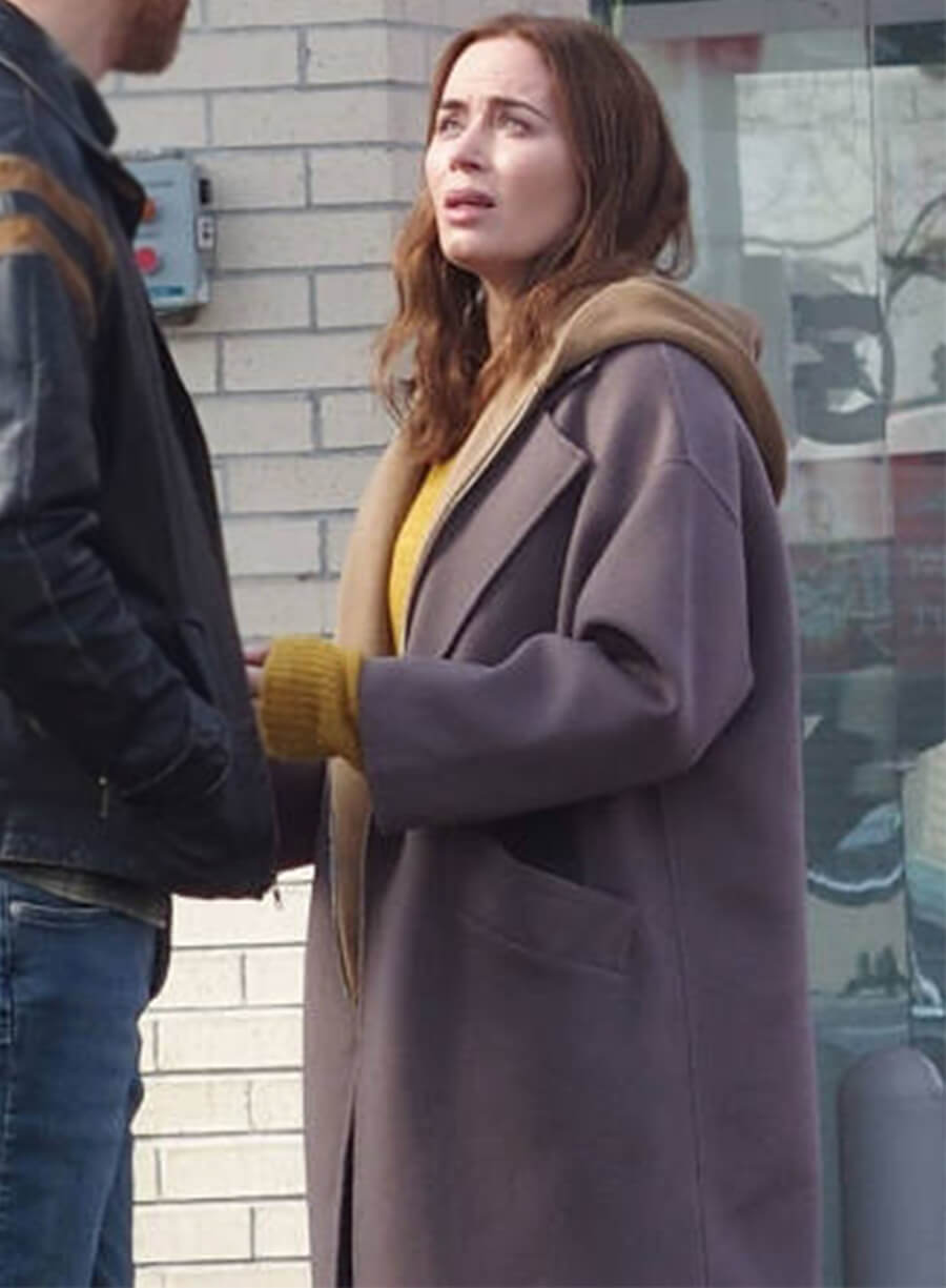 Emily Blunt Disclosure Day 2026 Margaret Fairchild Purple Coat