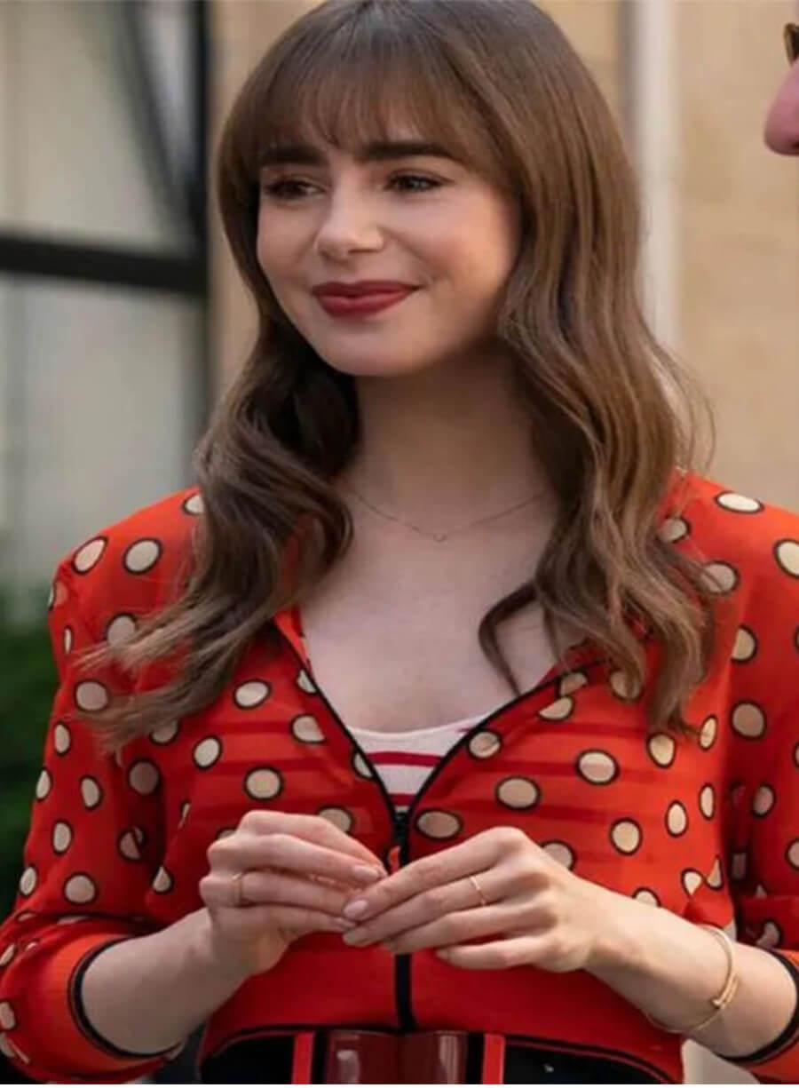 Emily In Paris S03 Emily Red Cropped Jacket