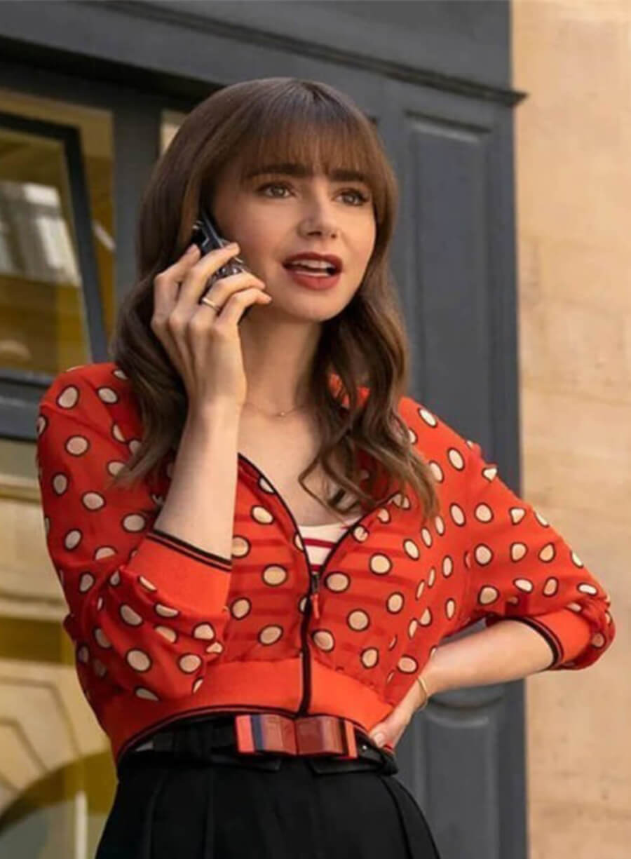 Emily In Paris S03 Emily Red Cropped Jacket