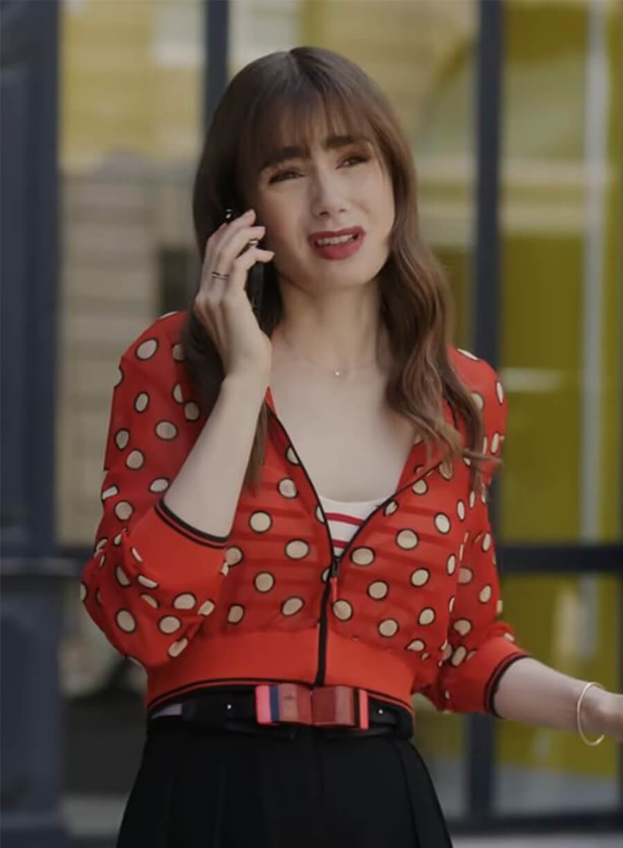 Emily In Paris S03 Emily Red Cropped Jacket
