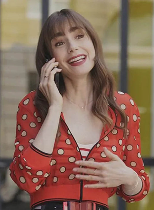 Emily In Paris S03 Emily Red Cropped Jacket